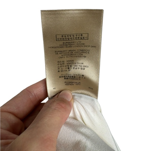 Burberry | Silk Track Pants in Cream with Black Piping US 8 - Picture 8 of 12